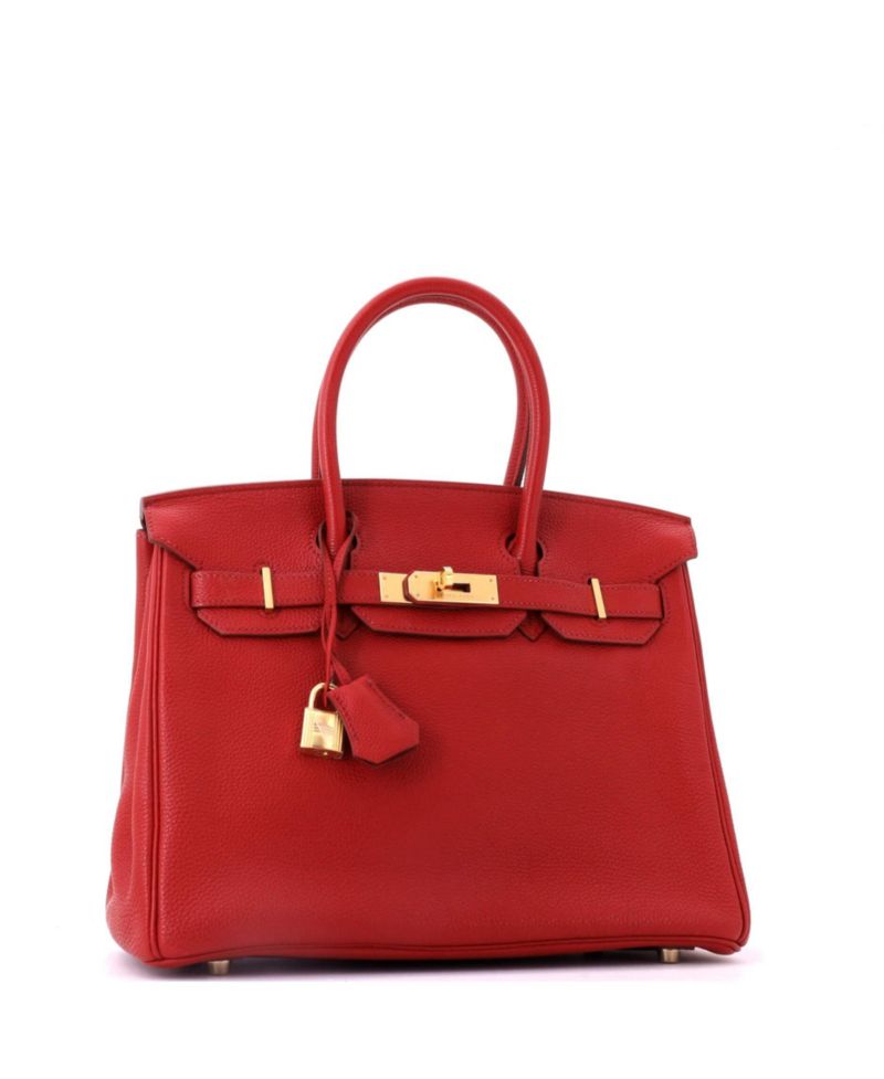 Birkin 30 Handbag Red Togo with Gold Hardware