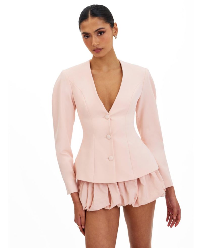 Women's Savannah Tulip Pink Peplum Blazer