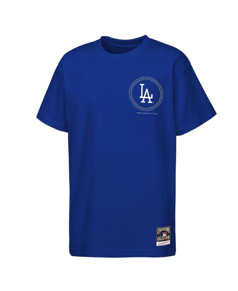 Big Boys and Girls Royal Los Angeles Dodgers Cooperstown Rodeo Rope T-Shirt