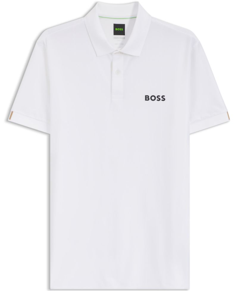 Men's Four-Way Stretch Stripe-Jersey Slim-Fit Polo Shirt