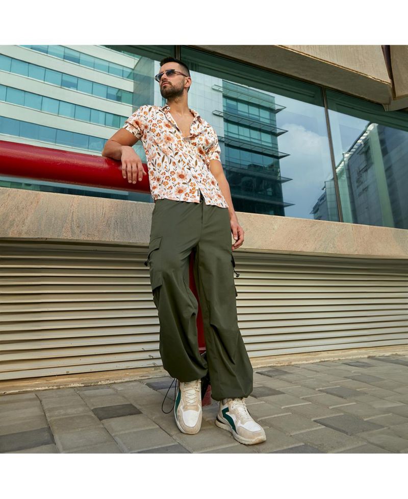 Men's Orange Flower Shirt