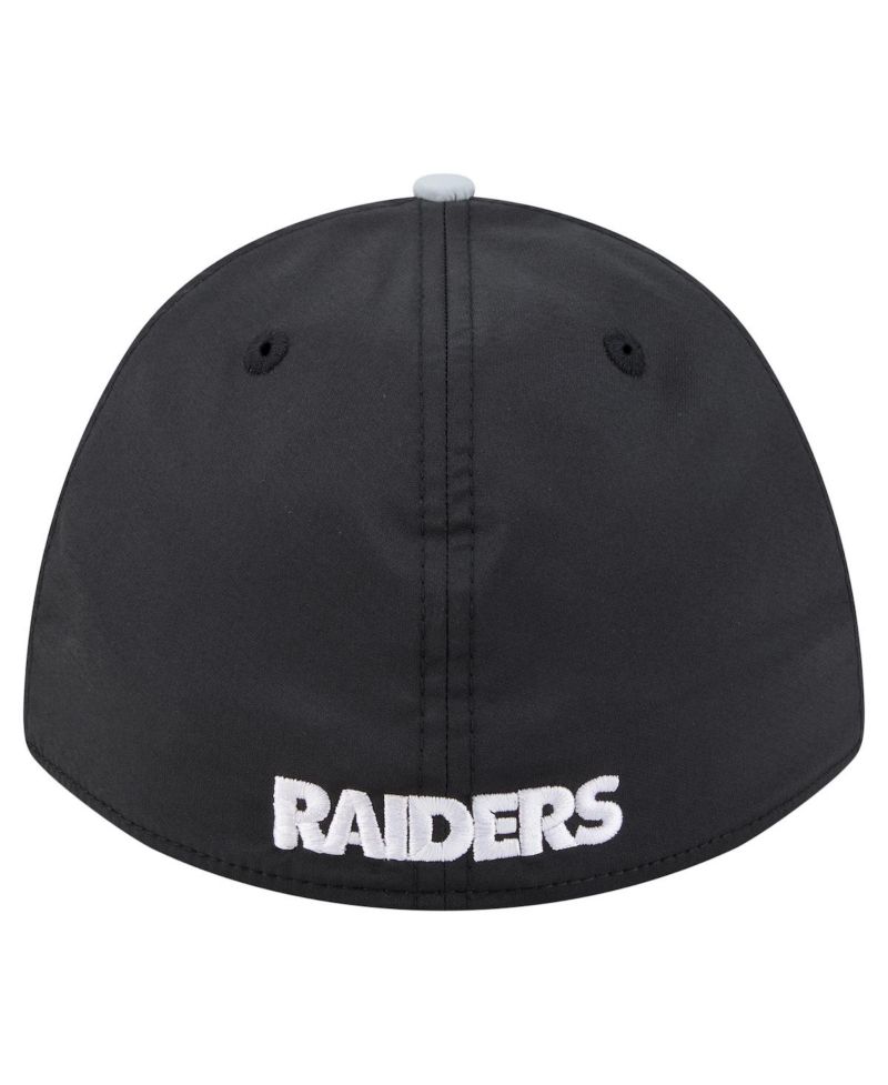 Men's Black/Silver Las Vegas Raiders Rope M-Crown A-Frame 39THIRTY Flex Hat