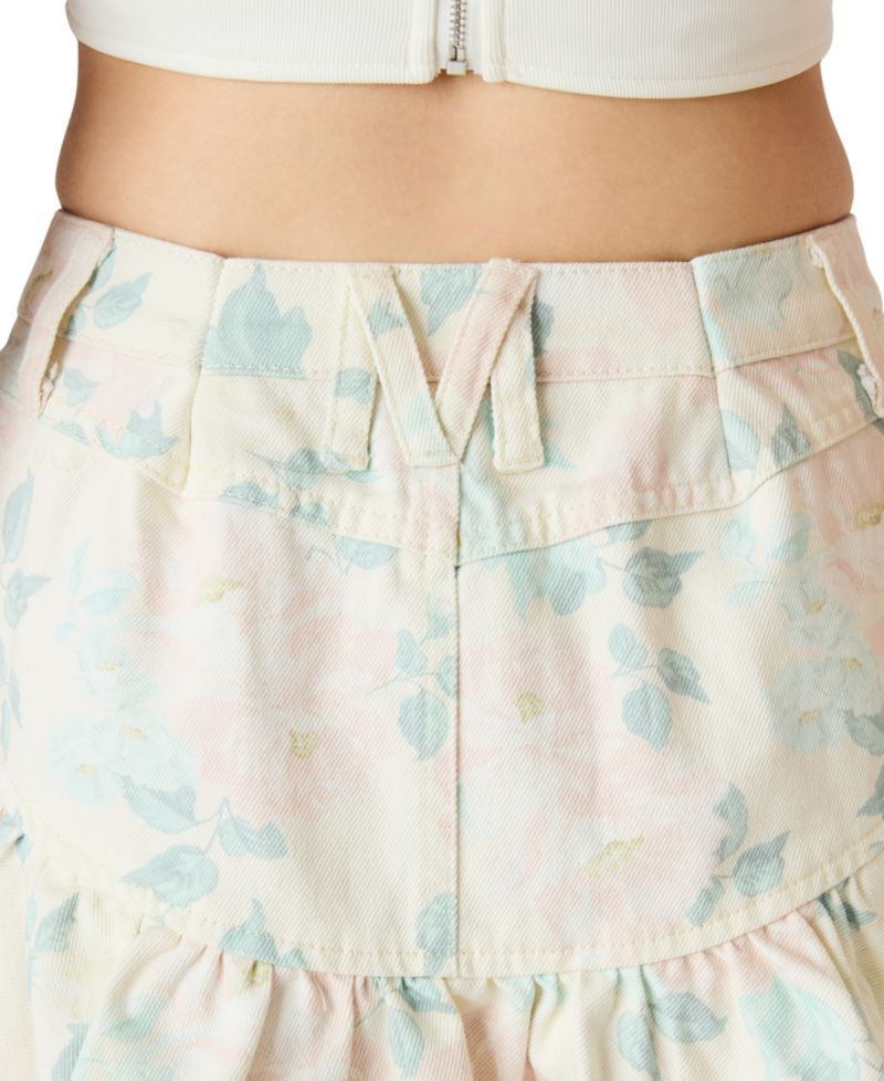 Women's Lillyanne Floral Printed Denim Mini Skirt