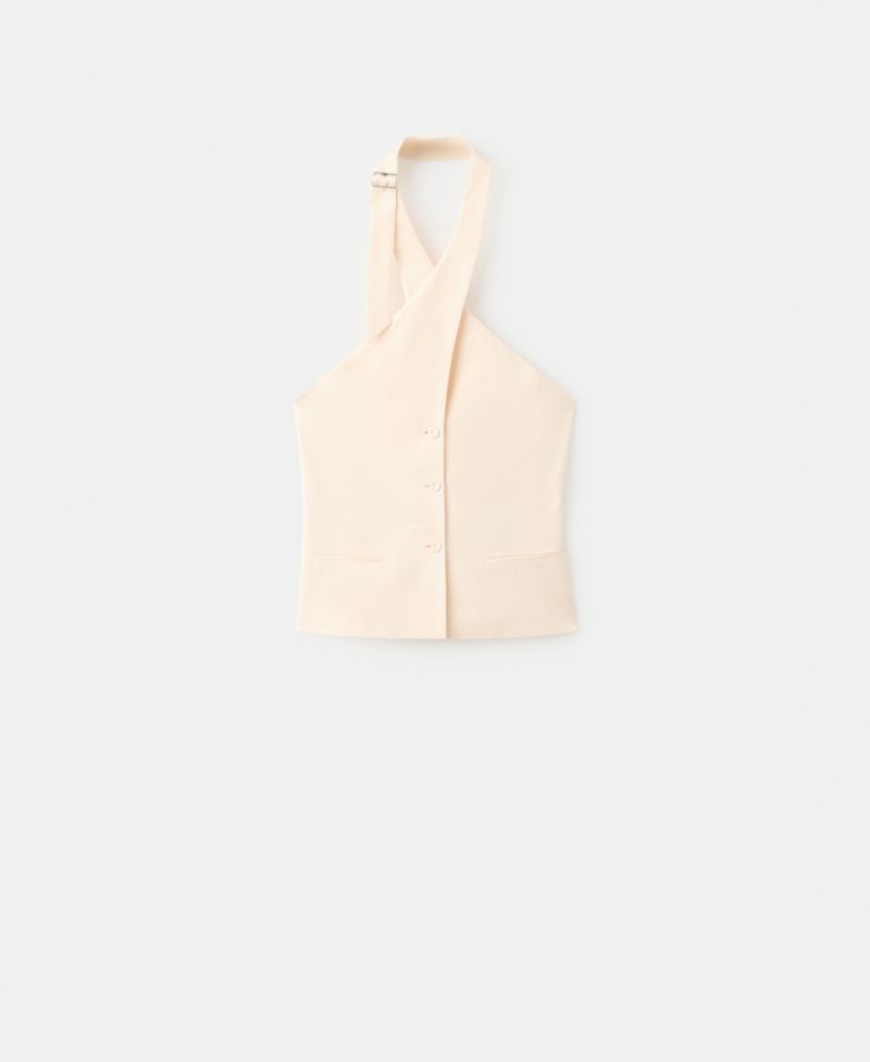 Women's Double-Breasted Linen Vest