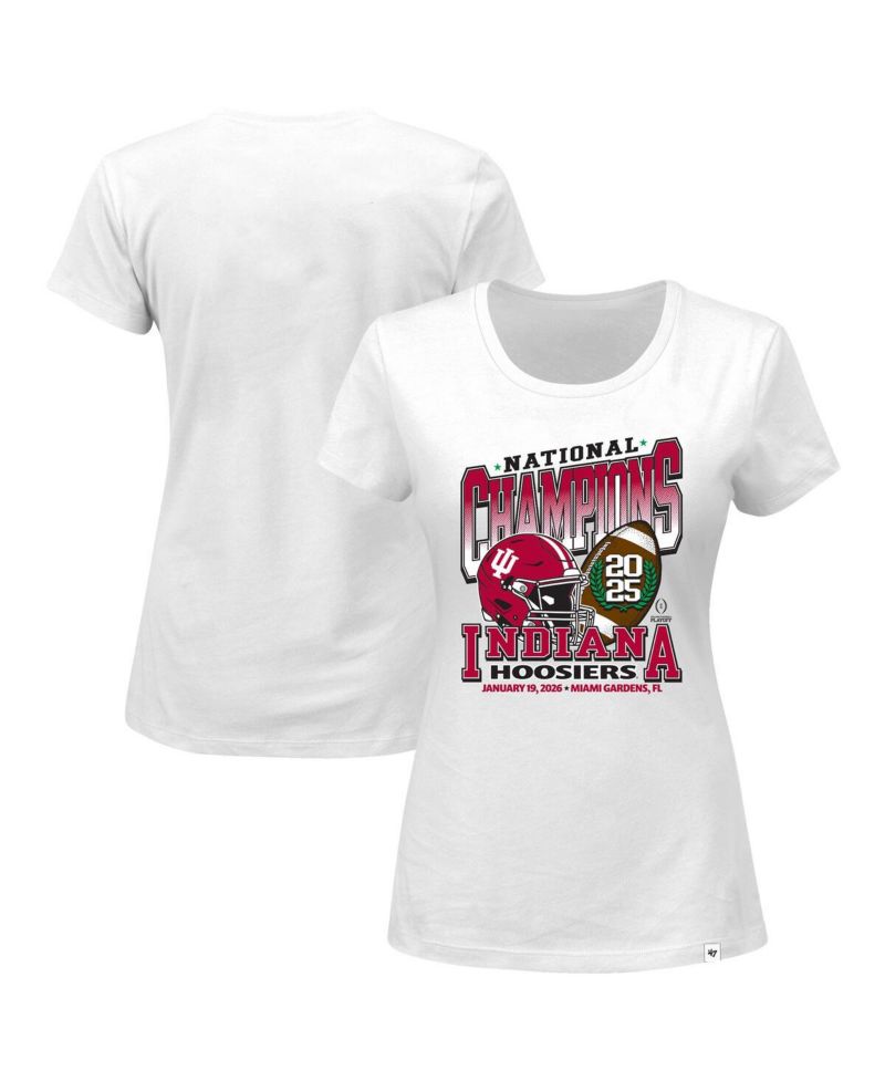 Women's White Indiana Hoosiers College Football Playoff 2025 National Champions Plus Size T-Shirt