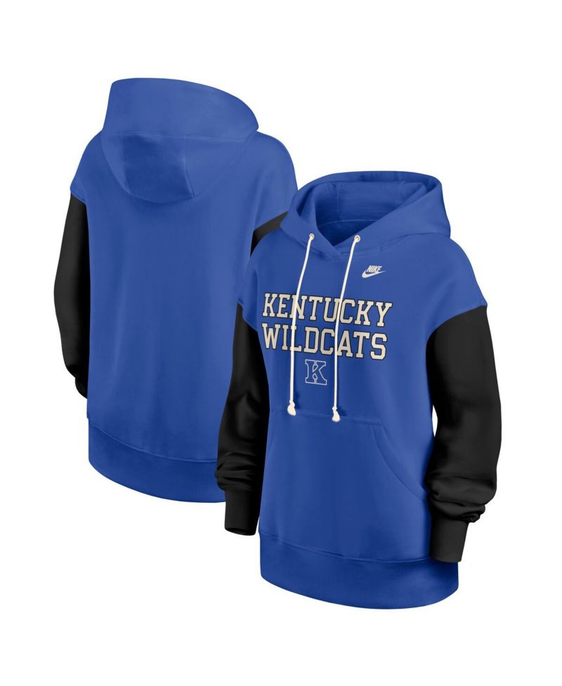 Women's Royal/Black Kentucky Wildcats Oversized Legacy Phoenix Pullover Hoodie