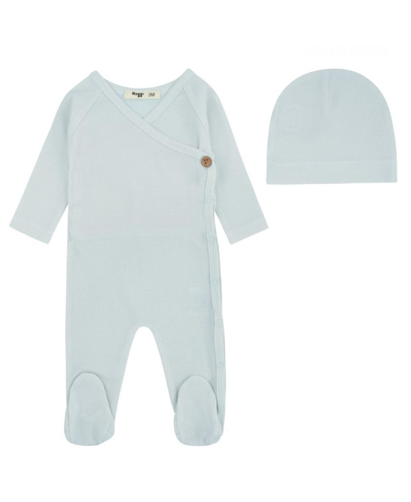Baby Girls ( 1M to 12M ) Ribbed Striped Wrap Footie Set