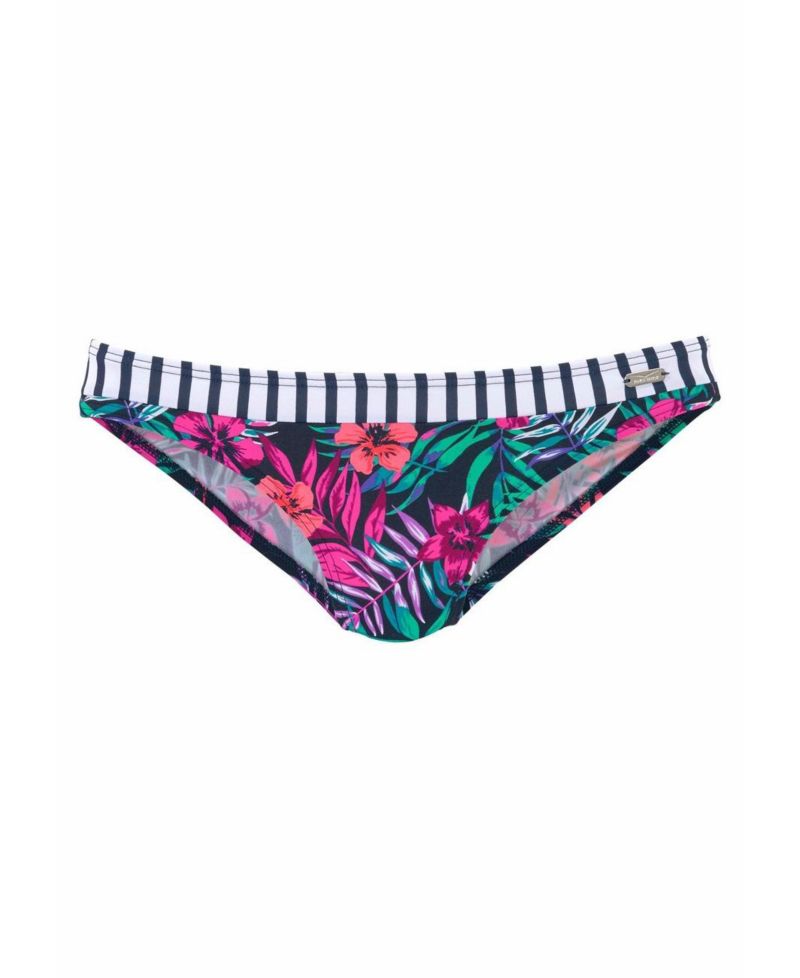 Women's Printed Contrast Classic Bikini Swim Bottom