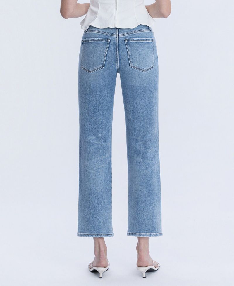Women's High Rise Ankle Straight Jeans