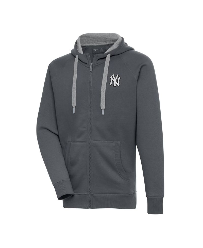 Men's Charcoal New York Yankees Metallic Victory Full-Zip Hoodie