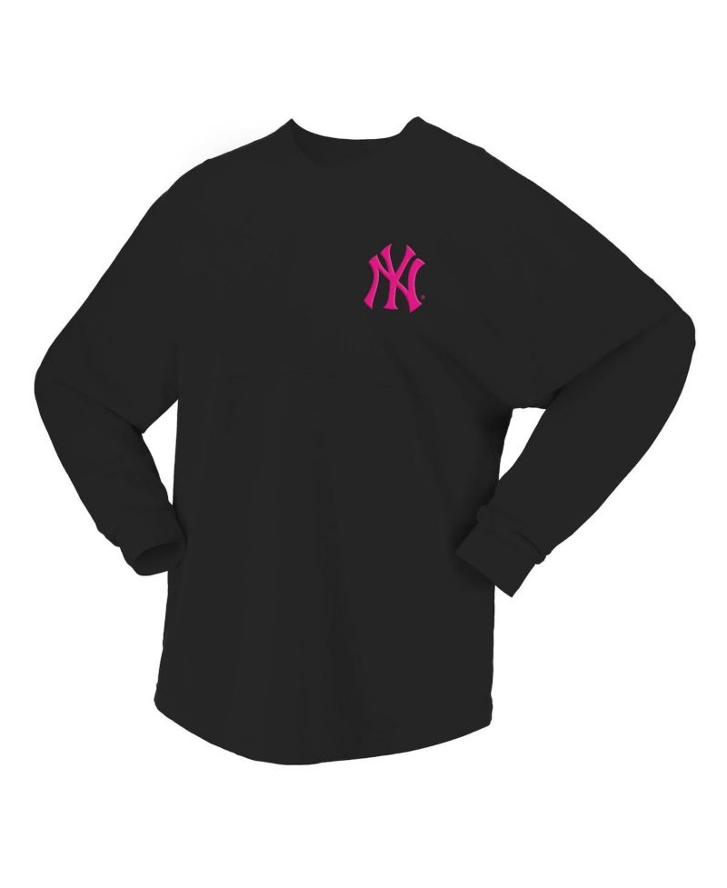 Women's Black New York Yankees Neon Jersey Long Sleeve T-Shirt