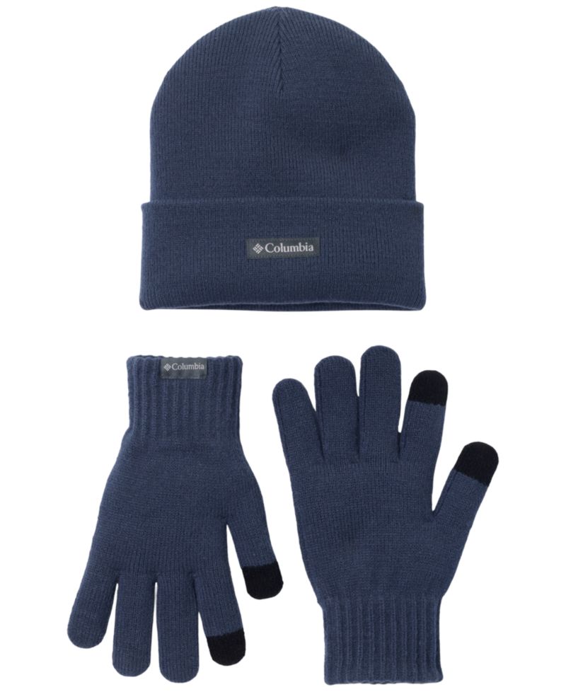 Touchscreen-Compatible Knit Beanie and Gloves, 2-Piece Set