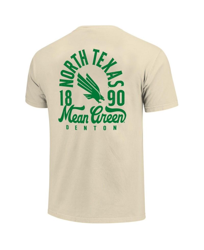 Men's Cream North Texas Mean Green Comfort Colors Mascot Overlay T-Shirt