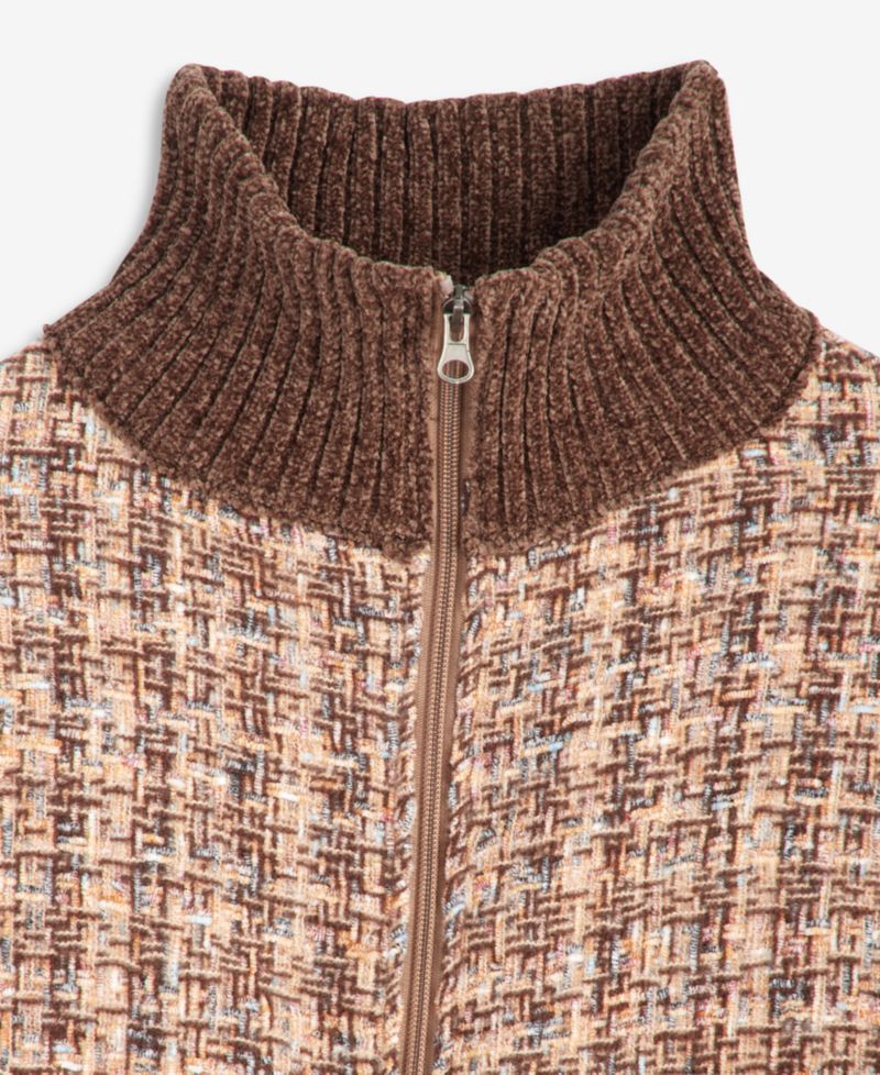 Women's Space-Dyed Softy Zip-Up Topper