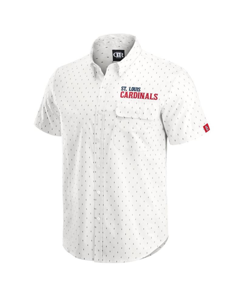 Darius Rucker Collection by Men's Cream St. Louis Cardinals Printed Button-Down Shirt