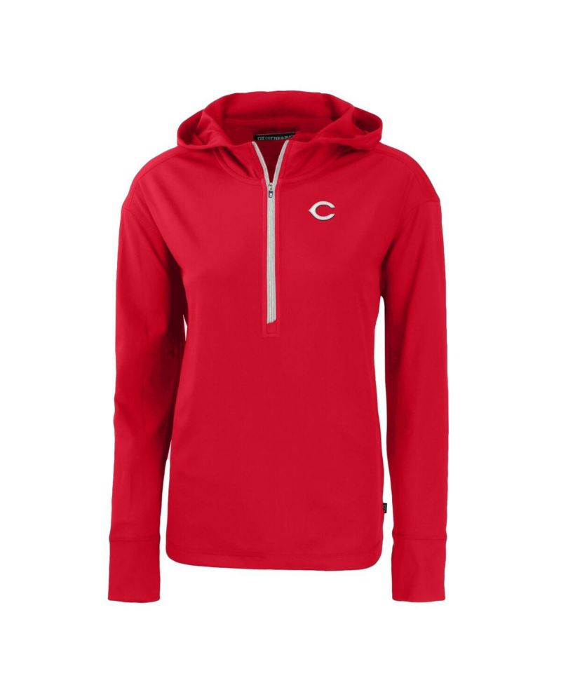 Women's Red Cincinnati Reds Daybreak Eco Half-Zip Hoodie