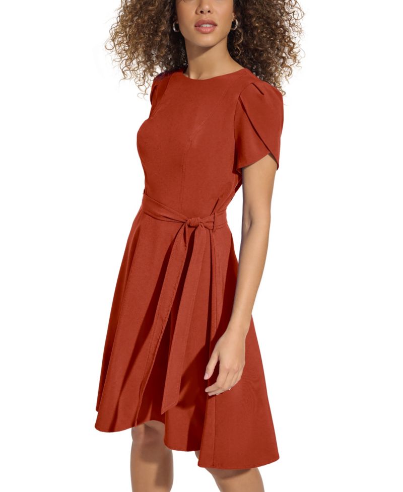Women's Tulip Sleeve Fit & Flare Dress