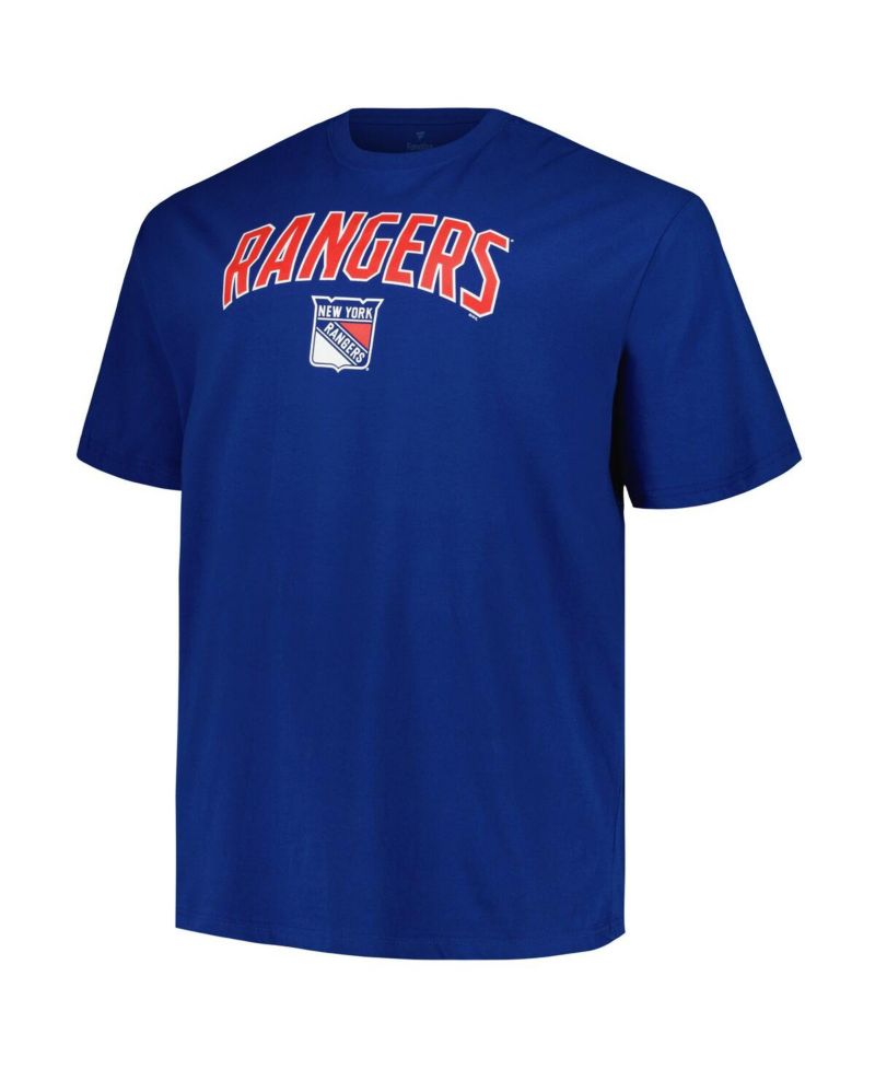 Men's Blue New York Rangers Big & Tall Arch Over Logo T-Shirt