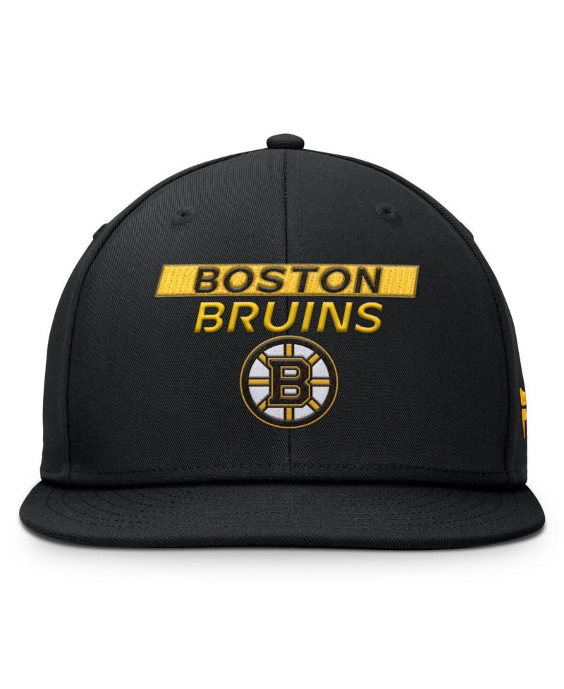 Men's Black Boston Bruins Authentic Pro Prime Snapback Hat