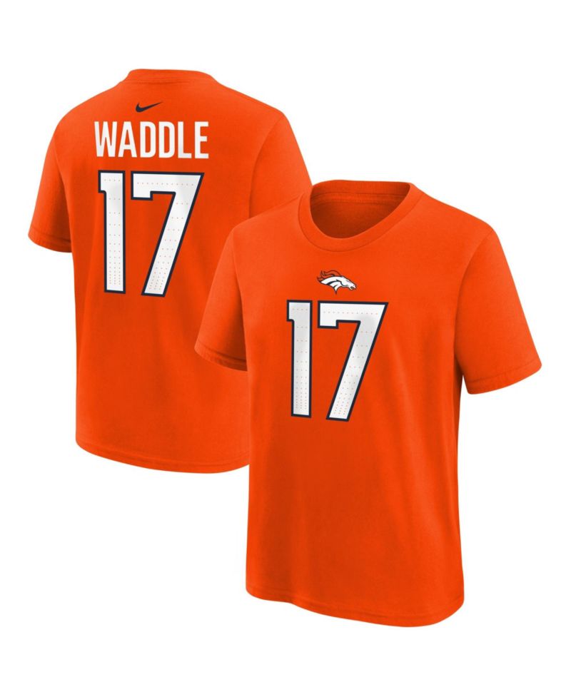 Big Boys and Girls Jaylen Waddle Orange Denver Broncos Name & Number T-Shirt
