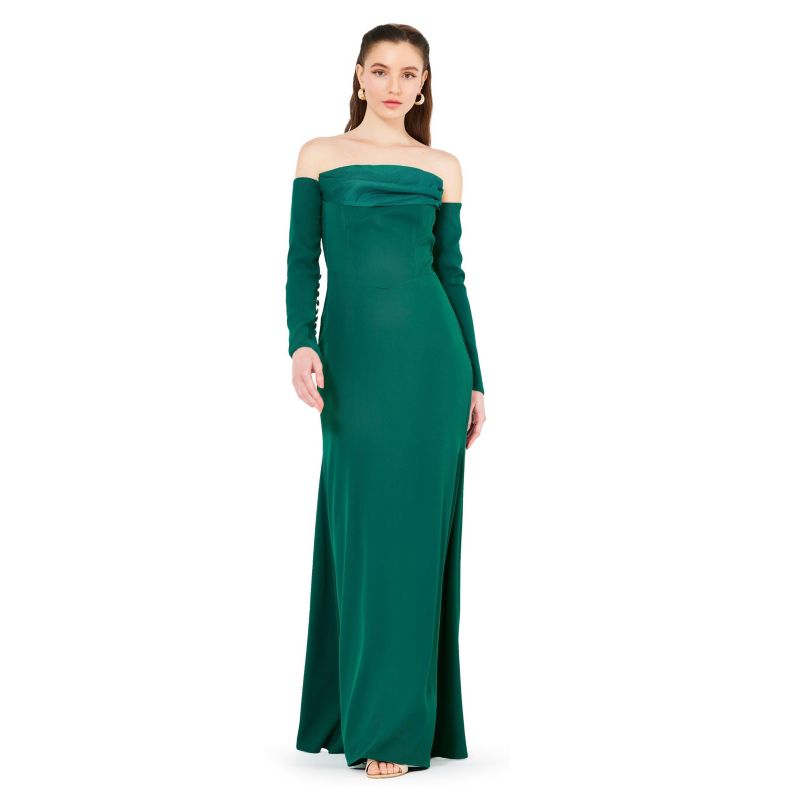Women's Off-The-Shoulder Pleat Drape Gown