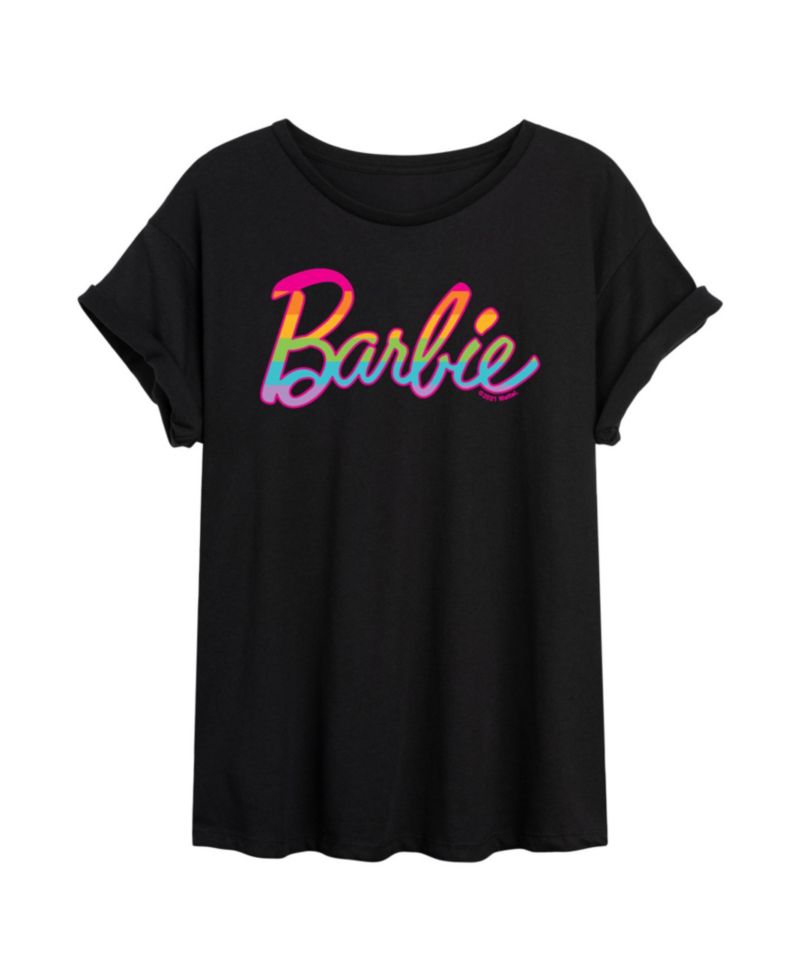 Trendy Juniors Barbie Rainbow Graphic Oversized Tee