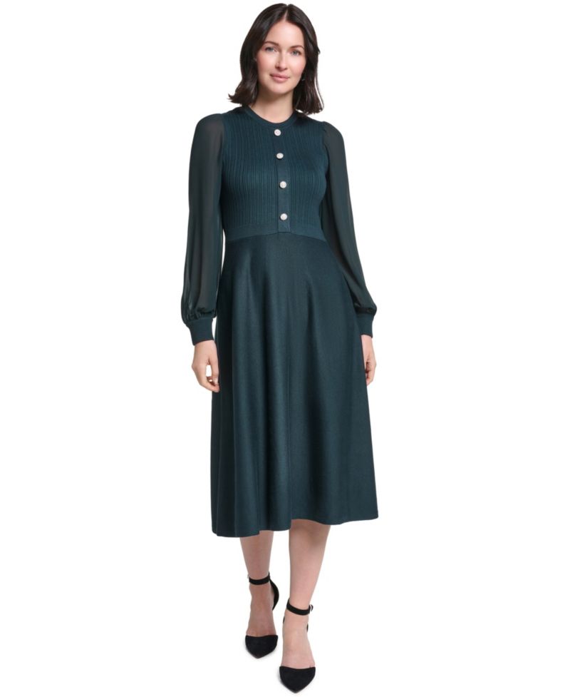 Women's A-Line Midi Sweater Dress
