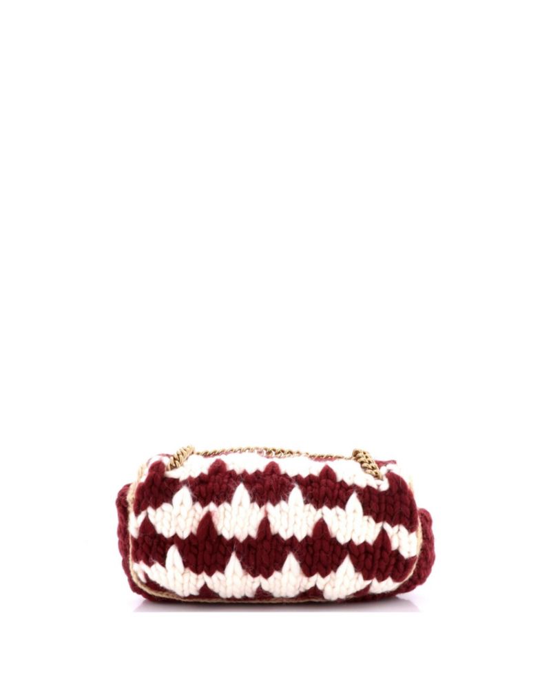 Small GG Marmont Flap Bag Knit Houndstooth Wool