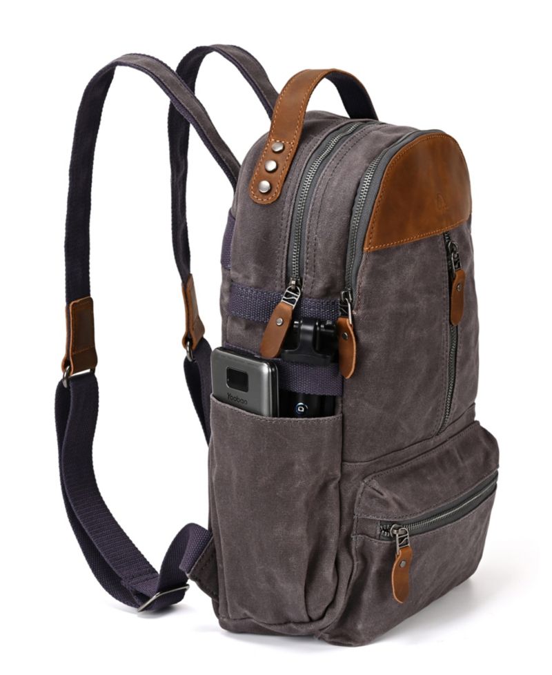 Mountain Leaf Utility Bee-Wax Canvas Backpack