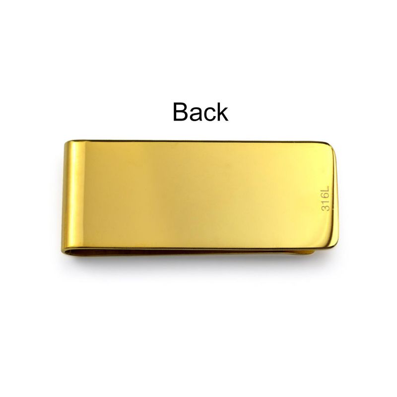 2-Set Wide Strong Money Clip Card Holder Gold Silver Tone Stainless Steel