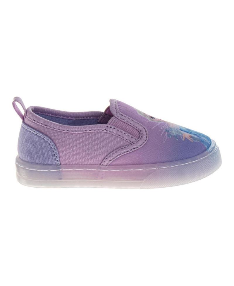 Frozen Design Elsa and Anna Slip On Canvas Girls Easy Wear Style Glitter Everyday Comfort