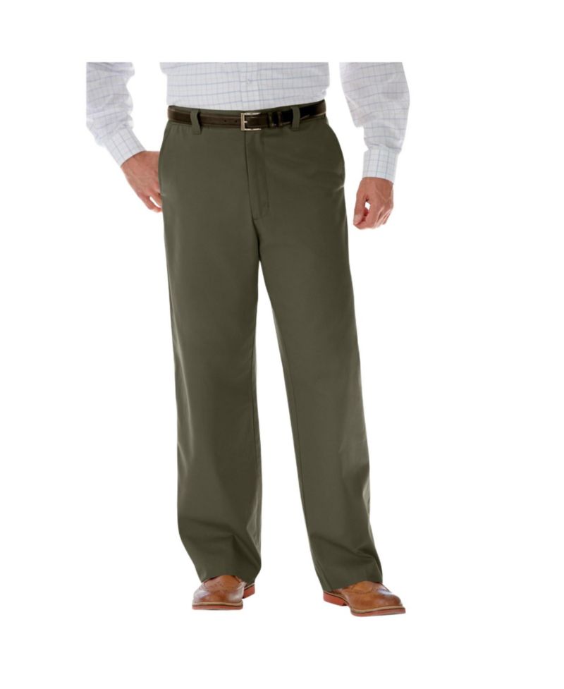 Men's Relaxed Fit Wrinkle-Free Full Elastic Plain Front Pants