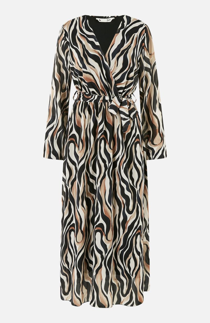 Women's Animal Swirl Midi Wrap Dress
