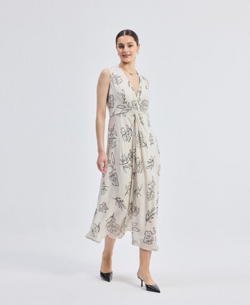 Women's Front Twist Maxi dress in Florals