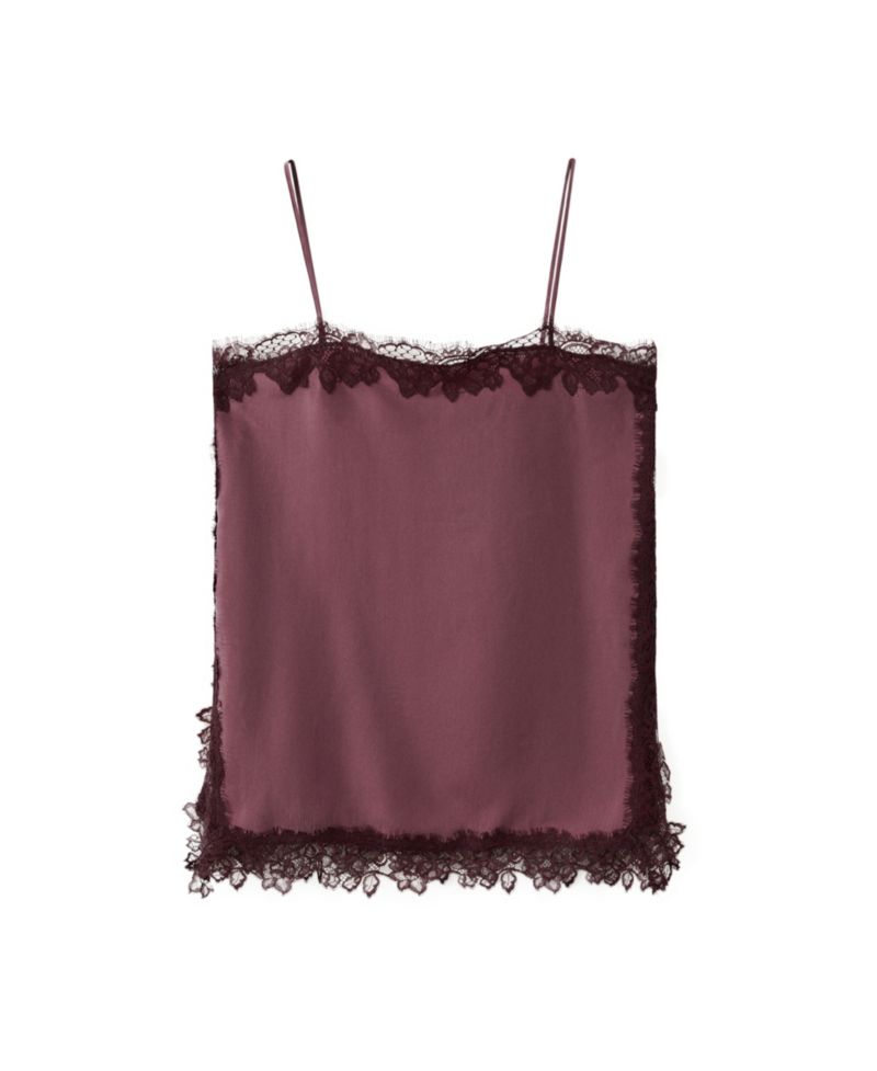 Women's Square-Neck Sleeveless Lace-Trim Camisole