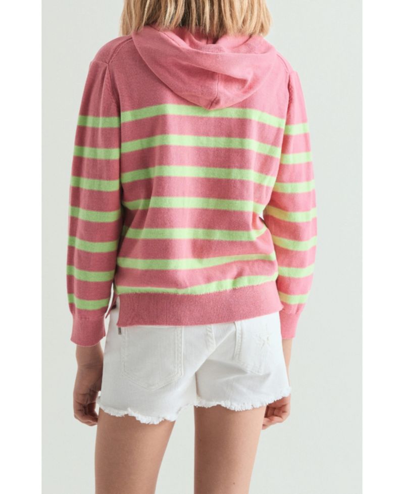 Big Girls Striped tricot hoodie