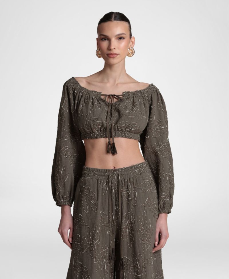 Women's Long-Sleeve Crop Top