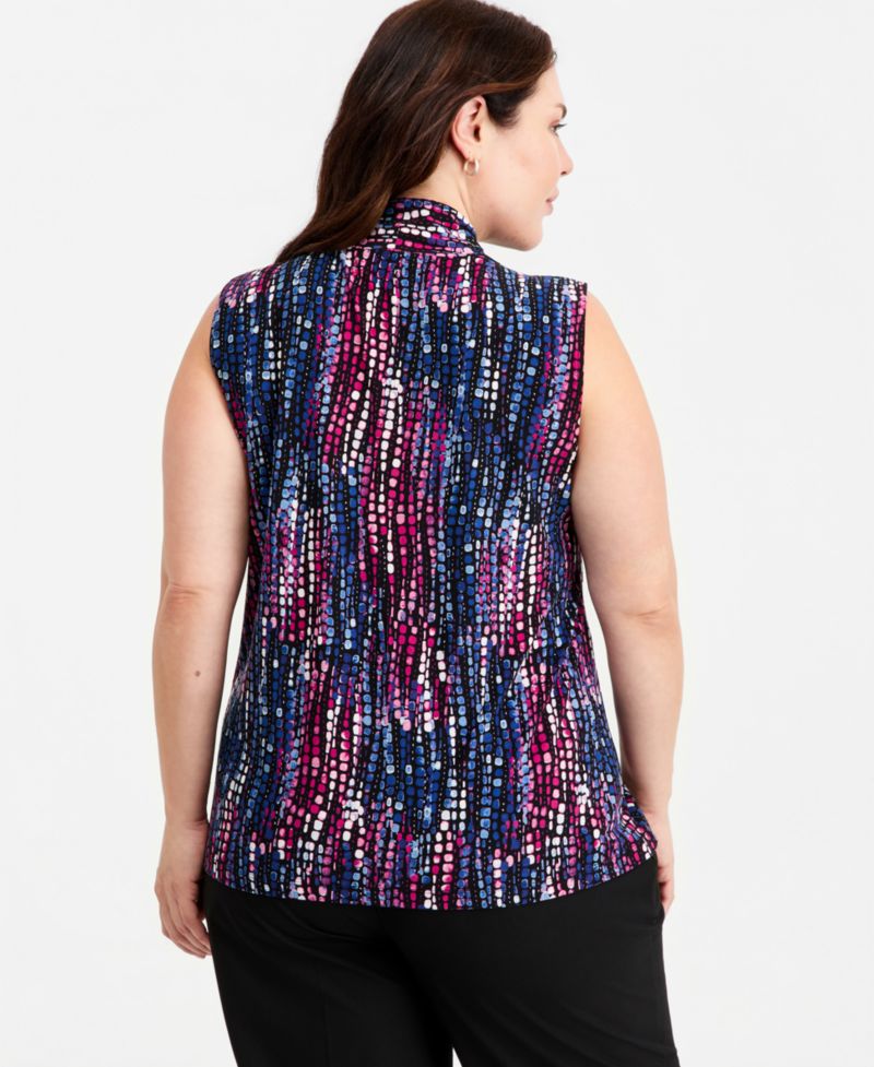 Plus Size Printed Sleeveless Top