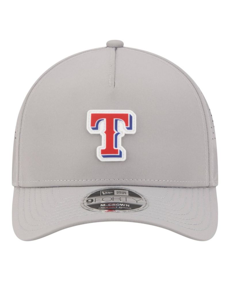 Men's Gray Texas Rangers Micro Logo 9FORTY M-Crown A-Frame Adjustable Hat
