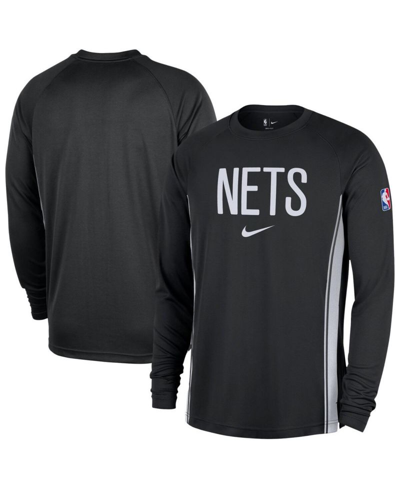 Men's Black Brooklyn Nets 2025/26 Authentic Pre-Game Legend Dri-FIT Long Sleeve Shooting Shirt