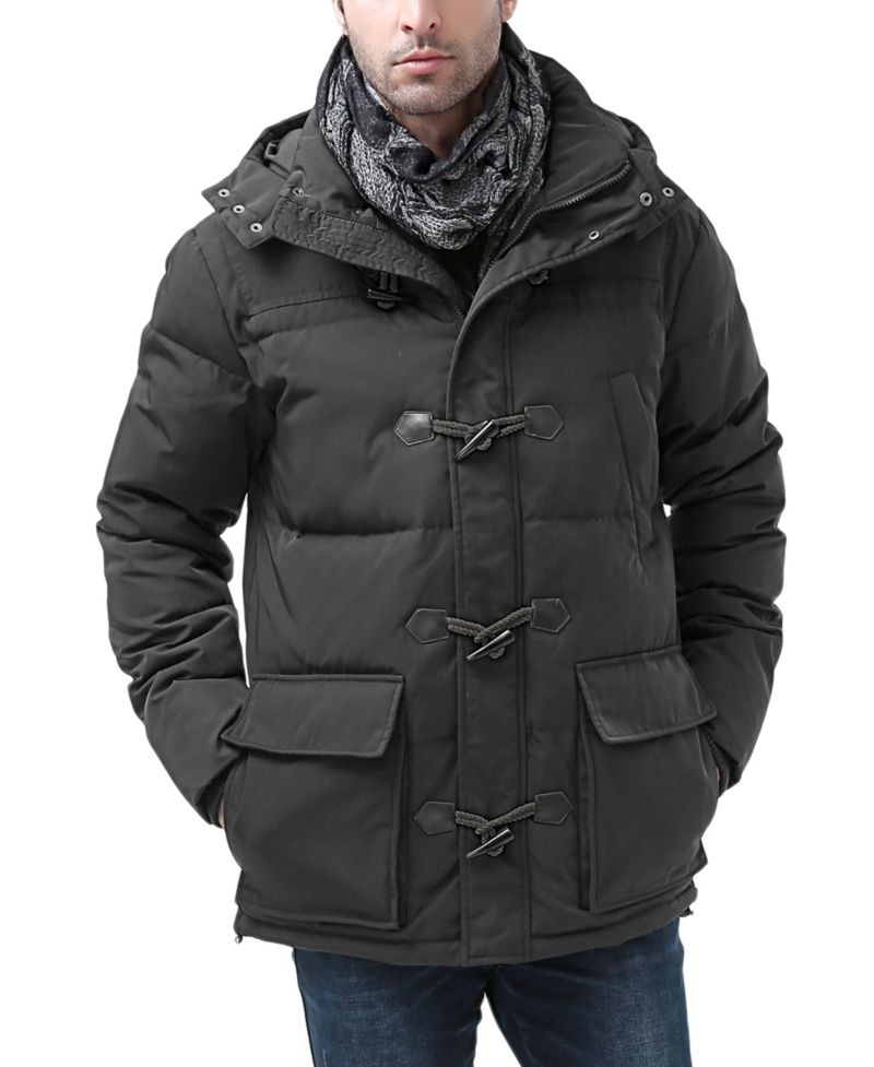 Men's Hooded Toggle Down Parka Coat