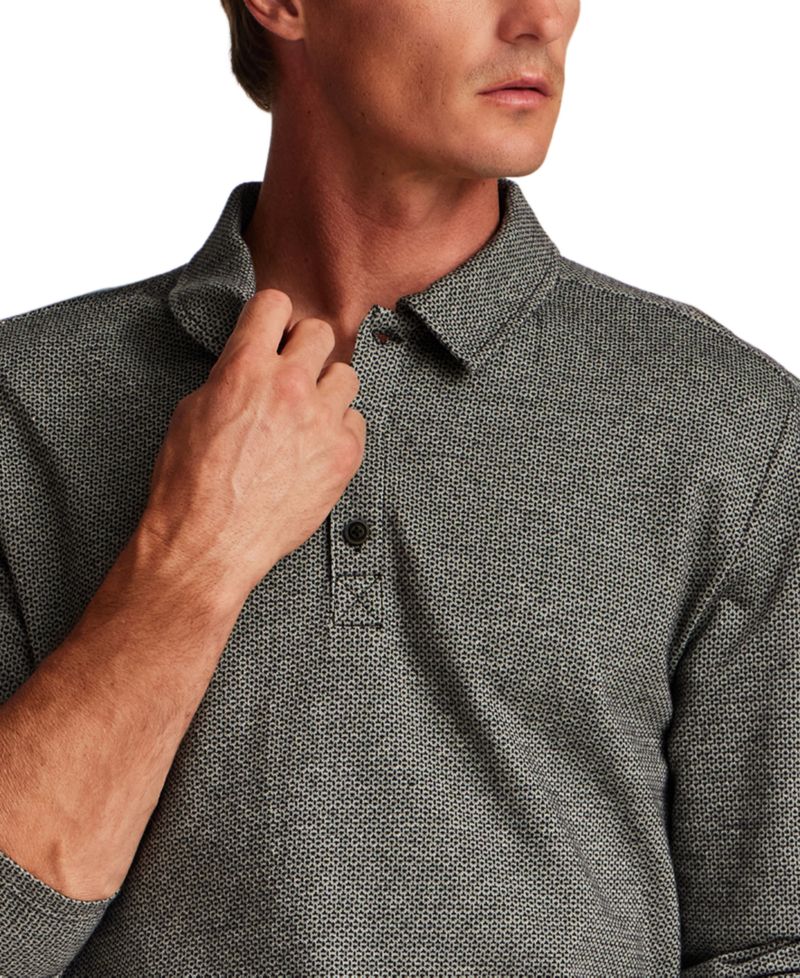 Men's Neat Print Knit Polo Shirt