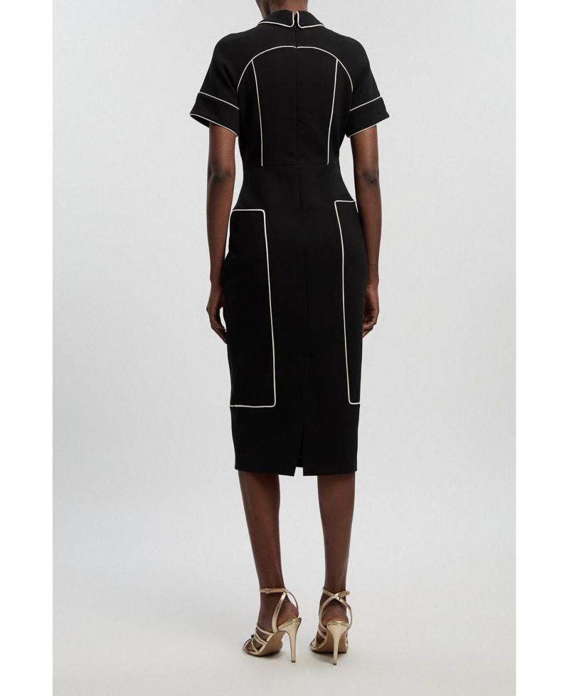 Women's Compact Stretch Pencil Midi Dress