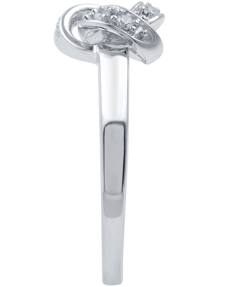 Diamond Love Knot Ring in Sterling Silver (1/10 ct. t.w.)