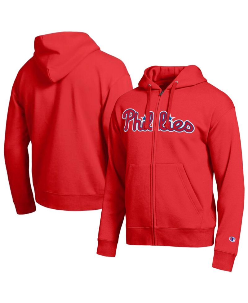 Men's Philadelphia Phillies Red All-Star Wordmark Full-Zip Hoodie