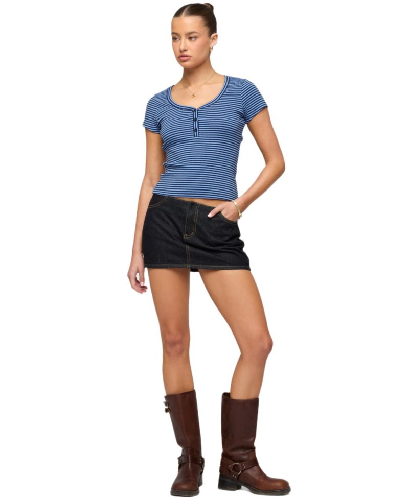 Women's Kady Striped Henley T Shirt