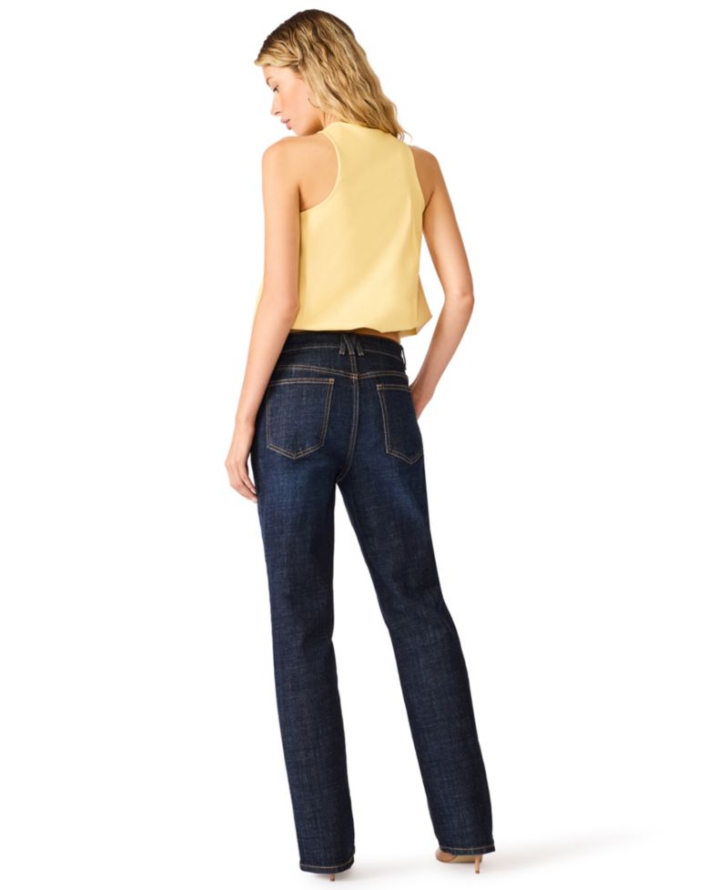 Women's Lexington High-Waisted Straight-Leg Dark Wash Jeans