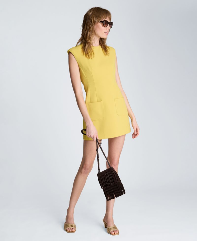 Women's Sleeveless Crewneck Suit Mini Dress