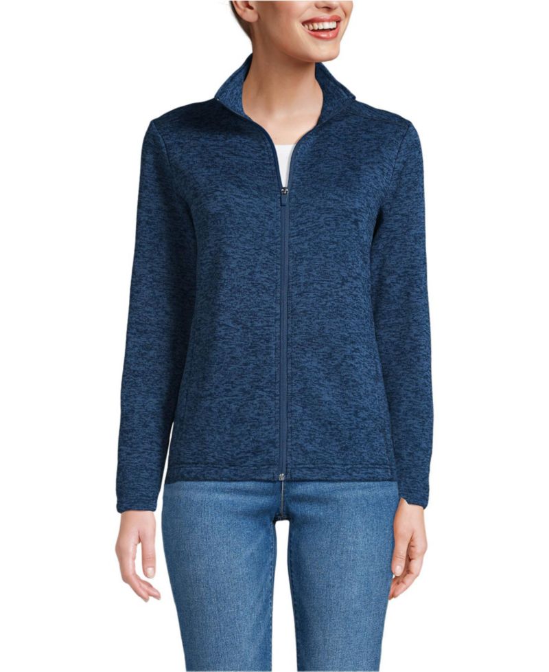 Women's Sweater Fleece Zip Front Jacket