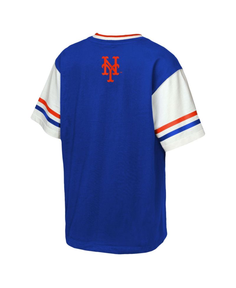 Big Boys and Girls Royal New York Mets Big League Base Runner Ringer T-Shirt